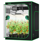 Vivosun 150x150x200cm grow box in black 600D Oxford with green trim