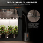 Spider Farmer 5L Smart Luftbefeuchter with dual flexible hoses, black mist humidifier for grow tents