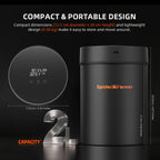 Compact Spider Farmer 2L Auto-Cure Smart Jar in sleek black — designed for easy storage with a modern digital display.