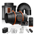 Spider Farmer 150mm smart exhaust fan kit in black with Aktivkohlefilter and GGS controller shown