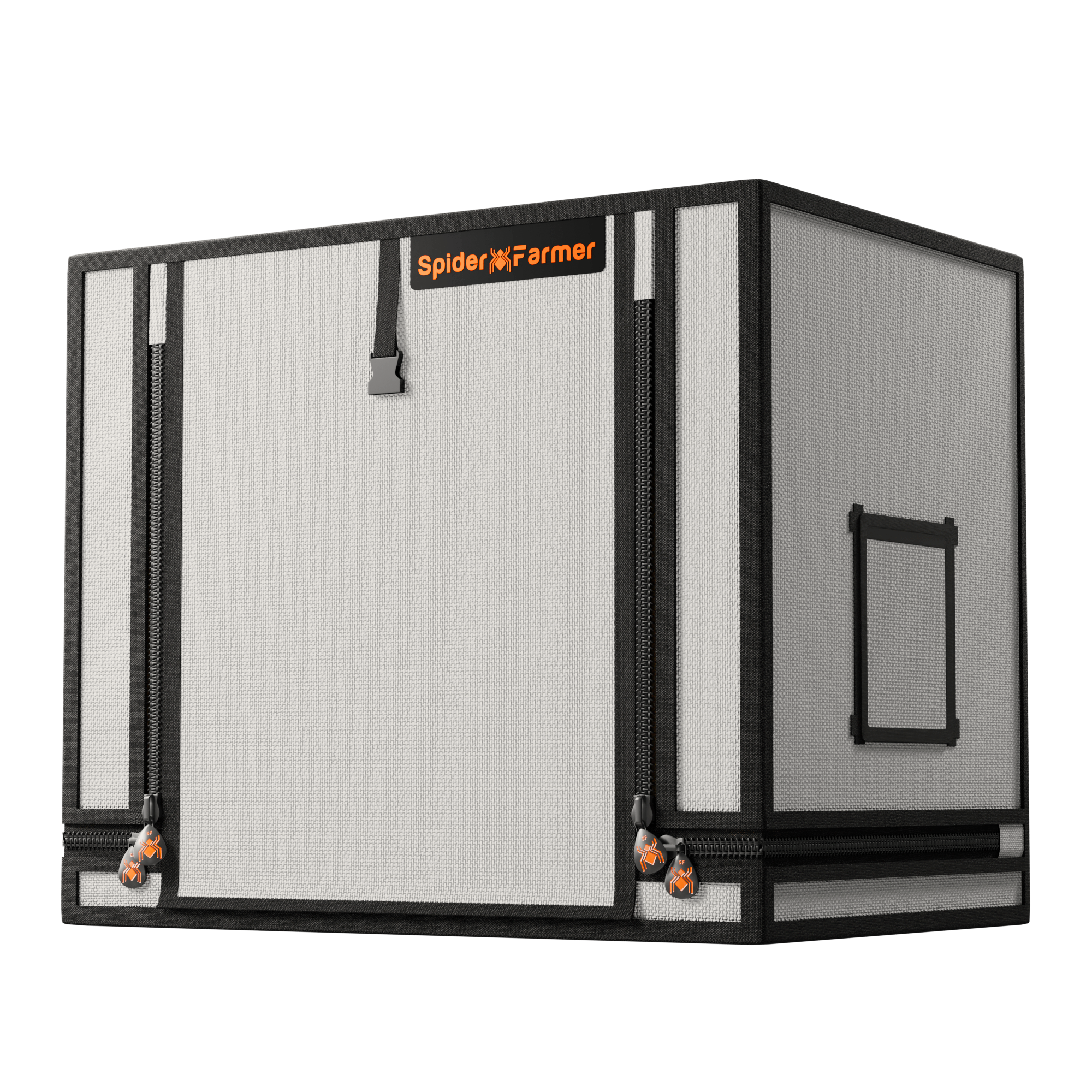Spider Farmer Mini Growzelt in modernem Weiß-Design aus ultra-dickem 2000D Oxford-Gewebe für diskrete Indoor-Anzucht.