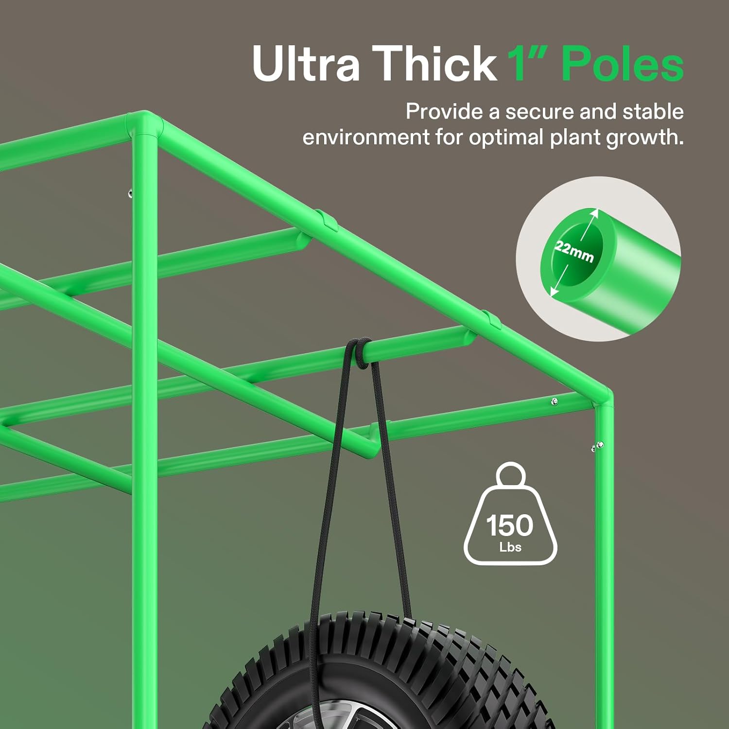 Vivosun Growbox Pro 60x60x120cm with 2000D Oxford fabric, ultra thick 1-inch poles