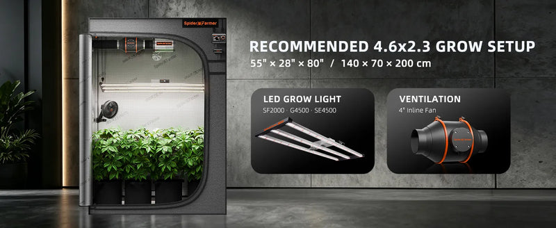 Spider Farmer 140x70x200cm Growzelt Master | 2000D Oxford