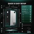 Mars Hydro grow tent setup with LED growth lamp and Smart Control, shown in 80 x 80 x 160 cm size diagram