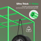 Vivosun Growbox Pro grow tent with green ultra-thick 1-inch poles and 22mm diameter