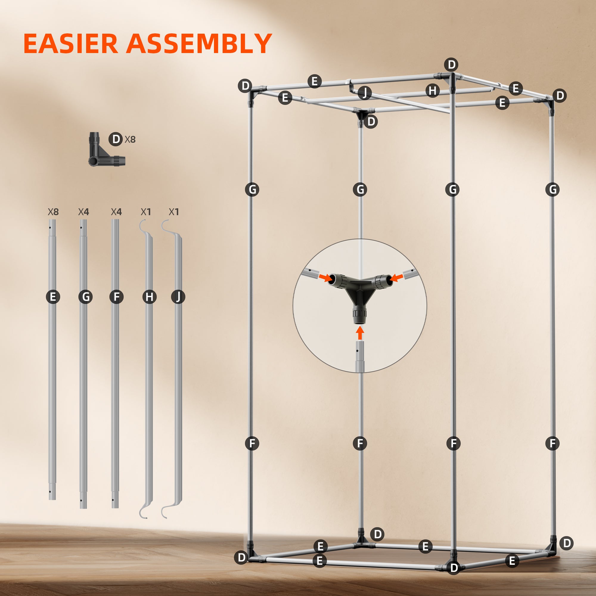 Set-Komponenten: Vollständiger Lieferumfang des Spider Farmer 90x90x180 cm Pro Pakets inklusive Montage-Zubehör.