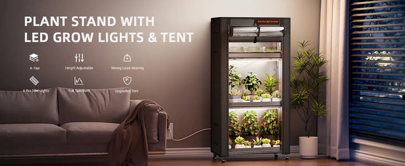 Spider Farmer Pflanzenregal | 4-Etagen - 108W LED