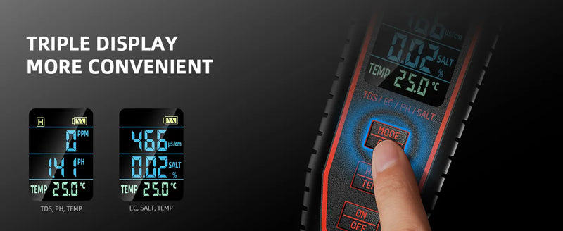 Spider Farmer 5-in-1 pH/EC Multi-Tester