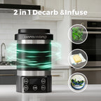 Mars Hydro Decarboxylator & Infuser with sleek black design — smart kitchen appliance featuring a user-friendly interface and vibrant LED lighting.