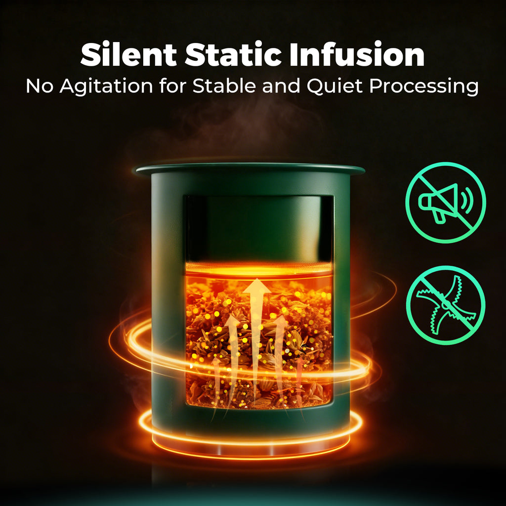 Mars Hydro Decarboxylator & Infuser in sleek green — featuring silent static infusion technology for quiet processing