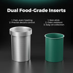 Mars Hydro Decarboxylator & Infuser featuring dual food-grade inserts — one stainless steel for even heating and one green for easy oil collection.