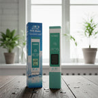 eacygrow TDS/EC meter in mint green with a digital display — perfect for measuring water quality with precision.
