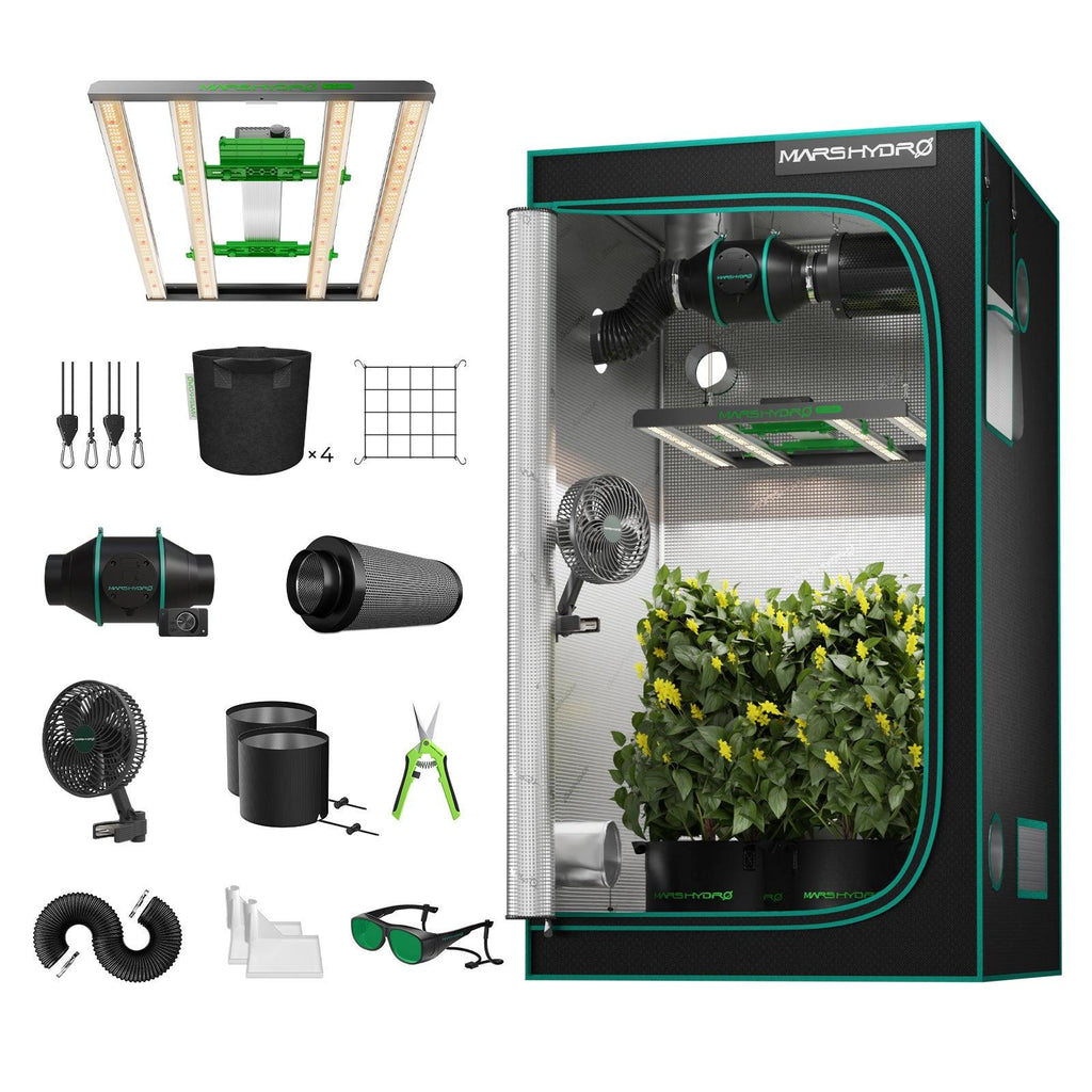 Mars Hydro FC 3000-EVO Komplett-Set mit Samsung LED und 100x100cm Zelt.