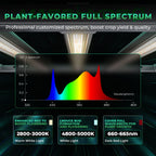 Vollspektrum-Grafik der FC-E3000 für vegetatives Wachstum und Blüte.