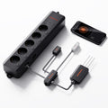 Black Spider Farmer AC5 smart power strip with five individually switchable outlets and integrated climate and floor sensors