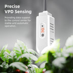 Smart power strip with integrated climate sensor by Spider Farmer, white housing, for VPD monitoring with temperature and humidity