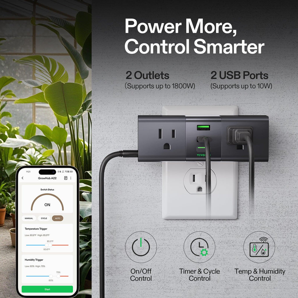 Vivosun GrowHub WiFi Smartstrip mit Klima-Sensor - Eacygrow