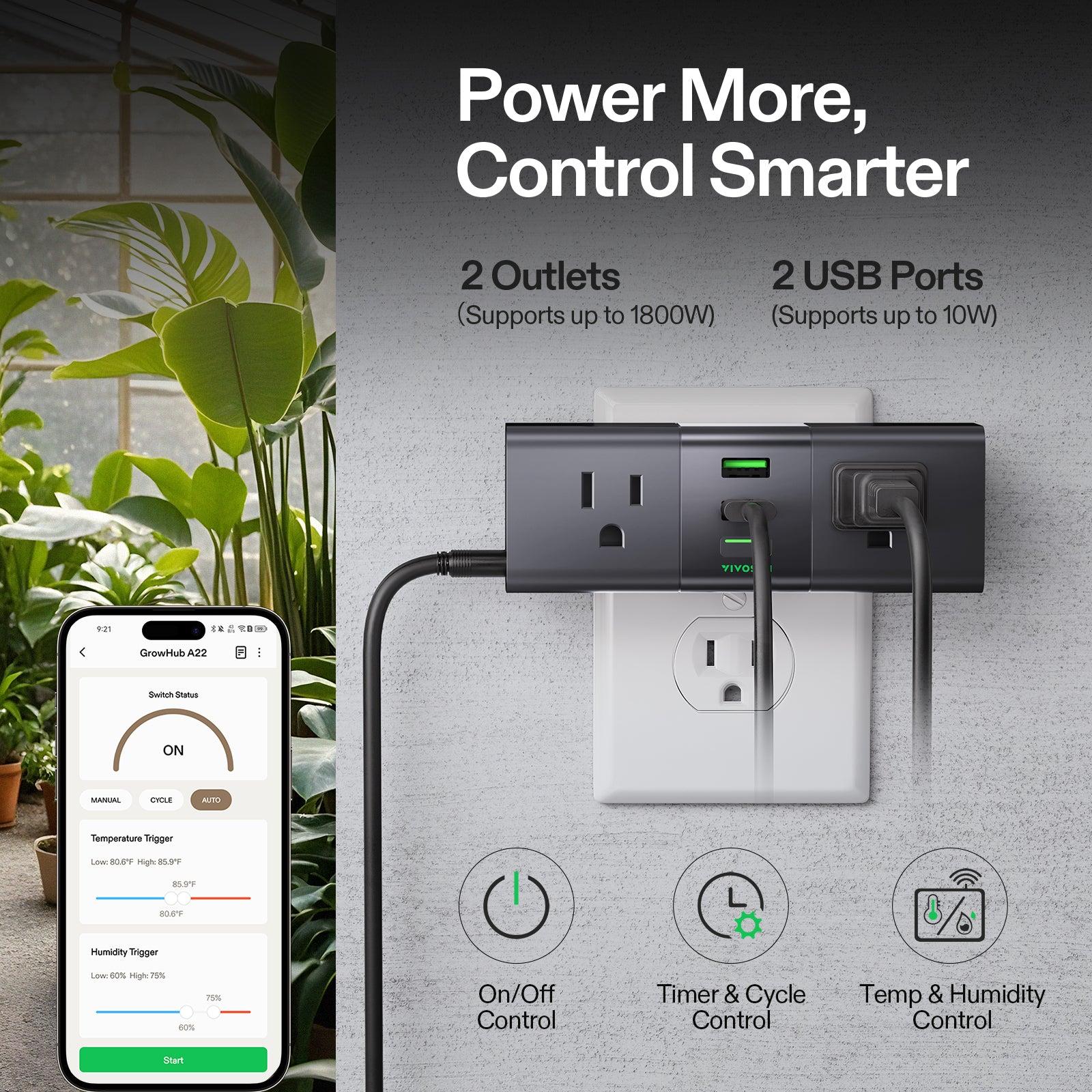 Vivosun GrowHub WiFi Smartstrip mit Klima-Sensor - Eacygrow