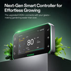 Vivosun smart WiFi climate controller in black with green LEDs, GrowHub E42A+.
