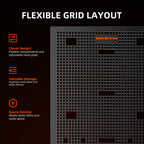 Versatile Spider Farmer gear board in sleek black with adjustable mesh grids — ideal for organizing tools and devices.