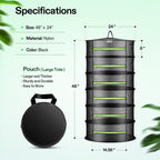 Vivosun 6-lagiges Trockennetz, Ø 60 cm – Inkl. Gartenschere