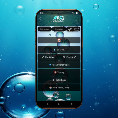 Das eacygrow App-Interface für präzise Nährstoffkontrolle – Ein kostenfreies Profi-Tool zur Optimierung der Nährstoff-Balance, das durch exakte Kalkulationen maximale Erträge ermöglicht und bis zu 60 % der Düngerkosten einspart.