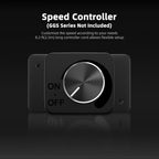 Spider Farmer 150mm exhaust fan with a sleek black speed controller — customizable airflow for optimal ventilation.