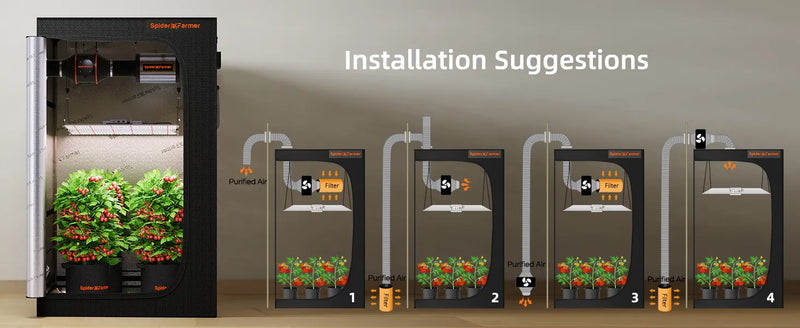 Spider Farmer 100 mm Exhaust Fan | 348 m³/h + Smart Controller