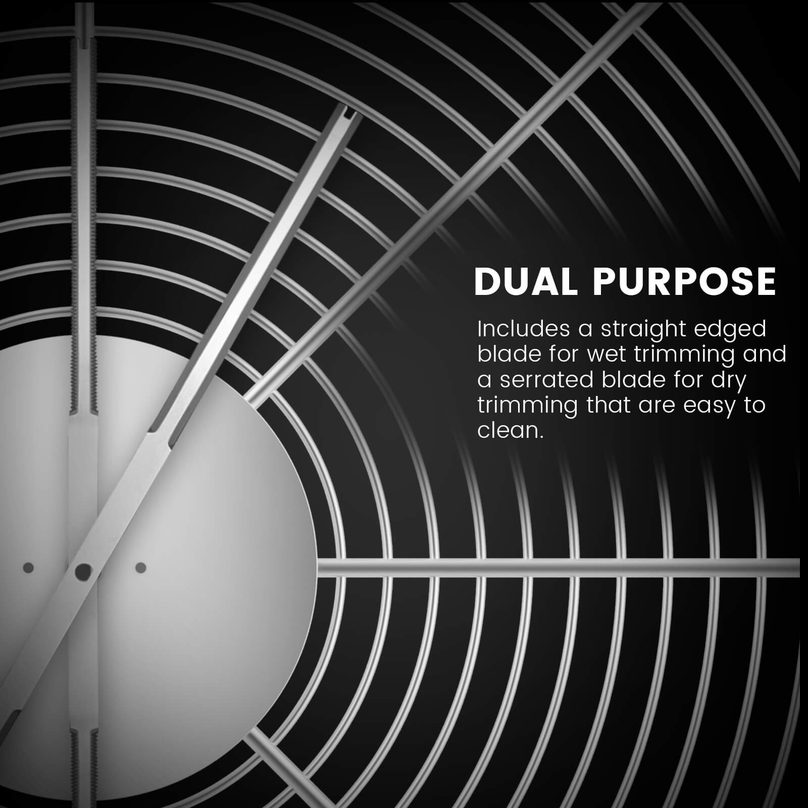 Edelstahl-Klingen-Set für 16" Trimmer inklusive gezahnter und flacher Messer.