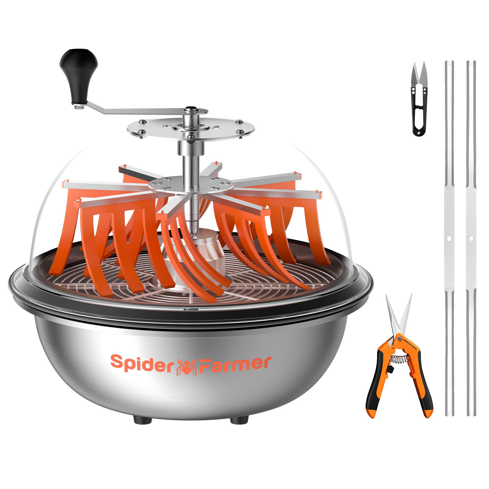 Spider Farmer 16 Zoll Bowl Trimmer in der 40 cm Profi-Ausführung mit Sichtkuppel.