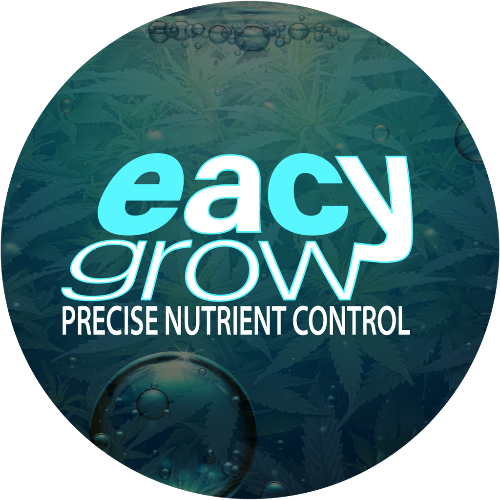 Das offizielle Logo der eacygrow App „Precise Nutrient Control“ – Symbol für datenbasiertes Growing und technische Exzellenz, das für maximale Erträge, bis zu 60% Düngereinsparung und eine kostenfreie Unterstützung der Grower-Community steht.