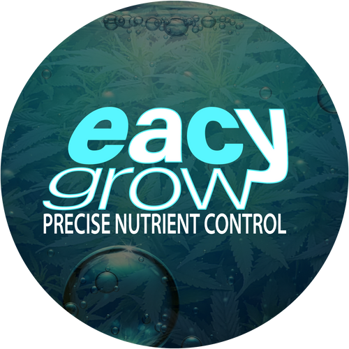 Das offizielle Logo der eacygrow App „Precise Nutrient Control“ – Symbol für datenbasiertes Growing und technische Exzellenz, das für maximale Erträge, bis zu 60% Düngereinsparung und eine kostenfreie Unterstützung der Grower-Community steht.