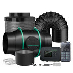 Mars Hydro iFresh 150 mm smart ventilation set with a black duct fan, filter, and controller — designed for efficient airflow management.