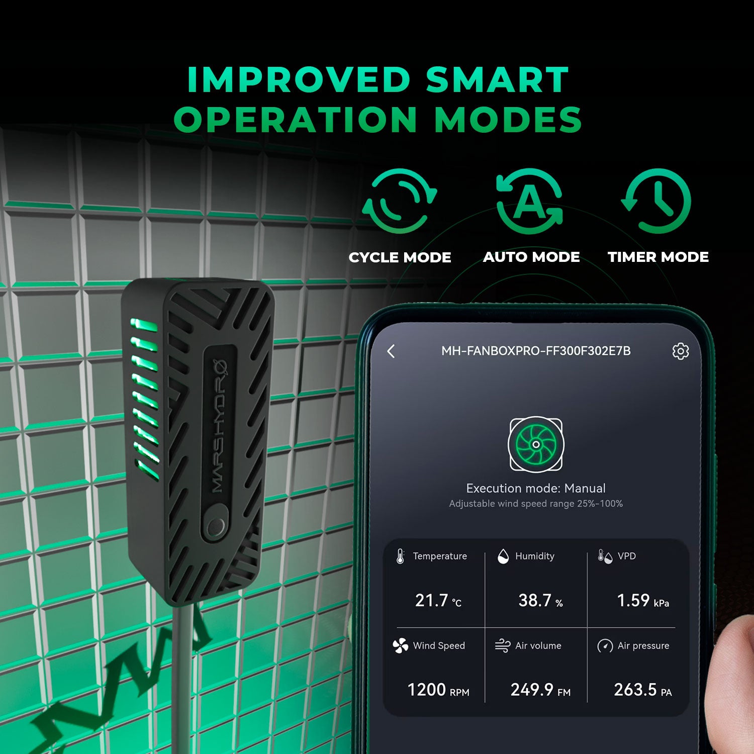 Kompakter Mars Hydro iConnect USB-Controller für die intelligente Netzwerkverbindung.
