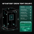 Mars Hydro grow tent in 200D Oxford fabric — spacious 120x120x200cm design with ventilation ports and viewing window