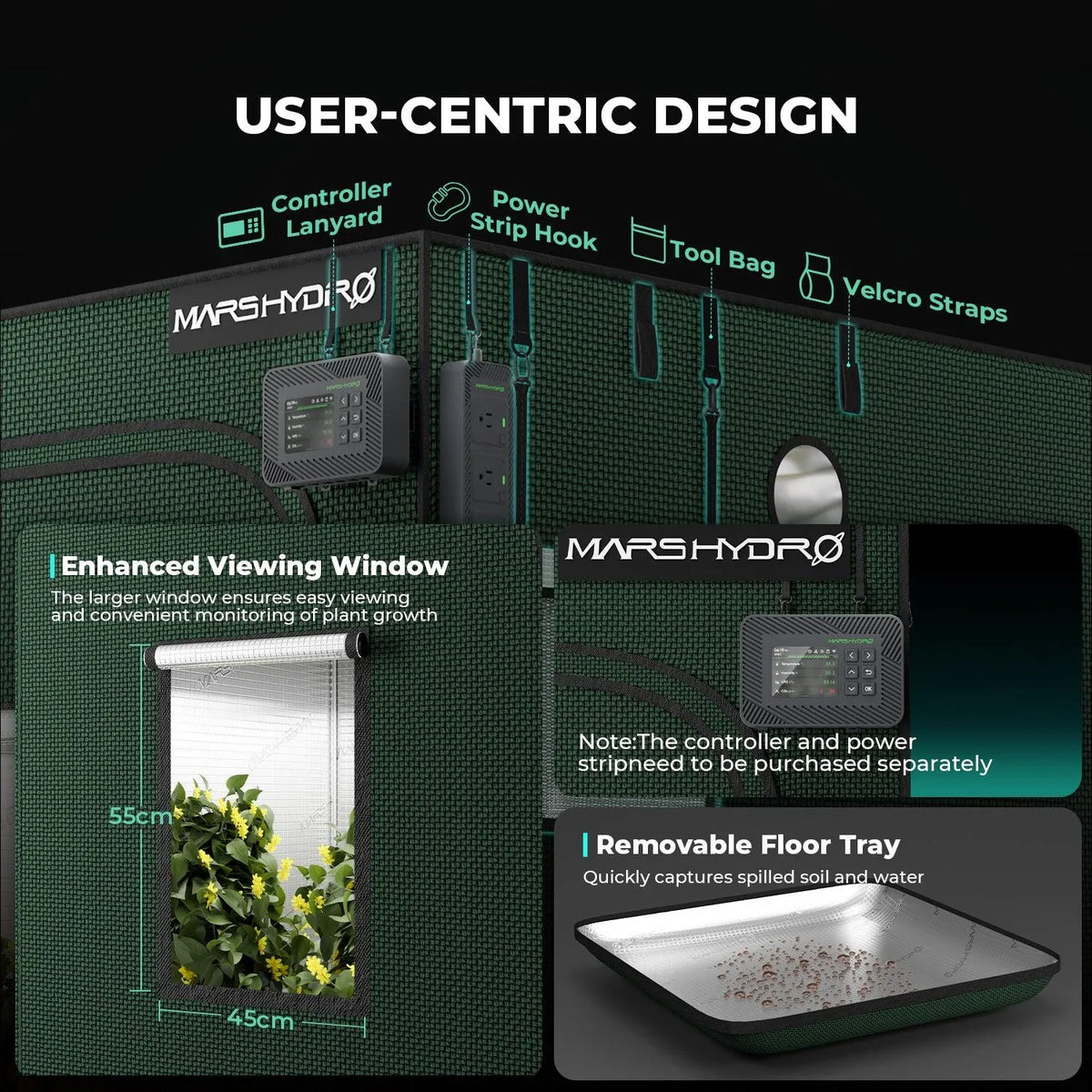 Mars Hydro 120x60x180cm Grow Tent Pro – 2000D Oxford - Eacygrow