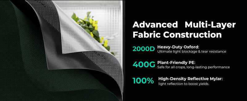 Mars Hydro 100x100x180cm Grow Tent Pro | 2000D Oxford