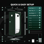Mars Hydro FC1500 grow tent kit in dark green with 60 x 60 x 160 cm frame and included user manual