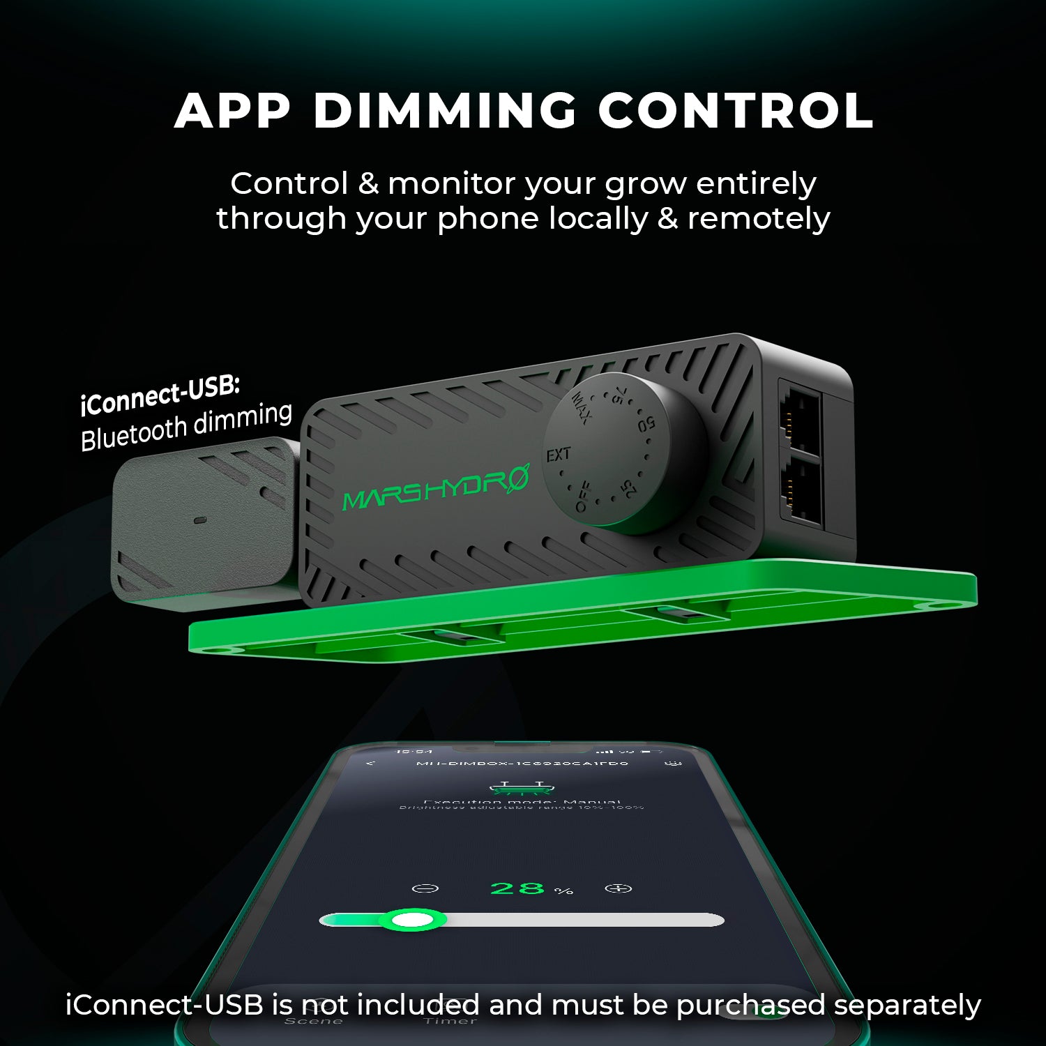 Nahaufnahme der Dimm-Einheit an der Mars Hydro FC 6500-EVO 730W LED