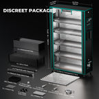 Vollständiger Lieferumfang des 250W Mars Hydro Sets inklusive Gitterböden und Zubehör.