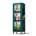 Mars Hydro 4-Ebenen Pflanzenständer mit Grow-Zelt und integrierter LED-Beleuchtung.