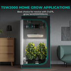 Mars Hydro TSW 2000 hängend im 100x100 cm Growzelt installiert