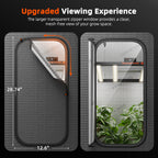 Spider Farmer grow tent in black 2000D Oxford fabric with observation window and removable waterproof base tray