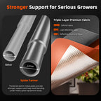 Spider Farmer grow tent with triple layer 2000D Oxford fabric and reflective diamond Mylar interior, 22 mm steel frame poles
