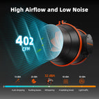 Spider Farmer 150mm ventilation system with a sleek black finish — efficient airflow at 683 m³/h and low noise level.