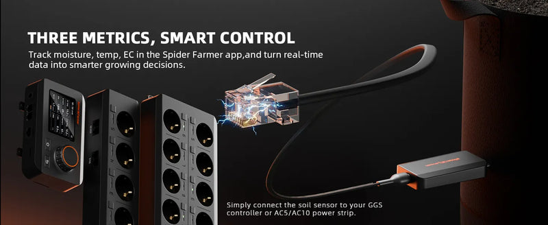 Spider Farmer Smart 3-in-1 Bodensensor | EC/VWC/Temp