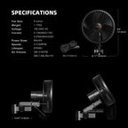 Lieferumfang des Spider Farmer Ventilator-Sets: Zwei 6-Zoll EC-Clip-Fans mit Netzkabel – Die professionelle Lösung für eine duale Belüftungsstrategie.