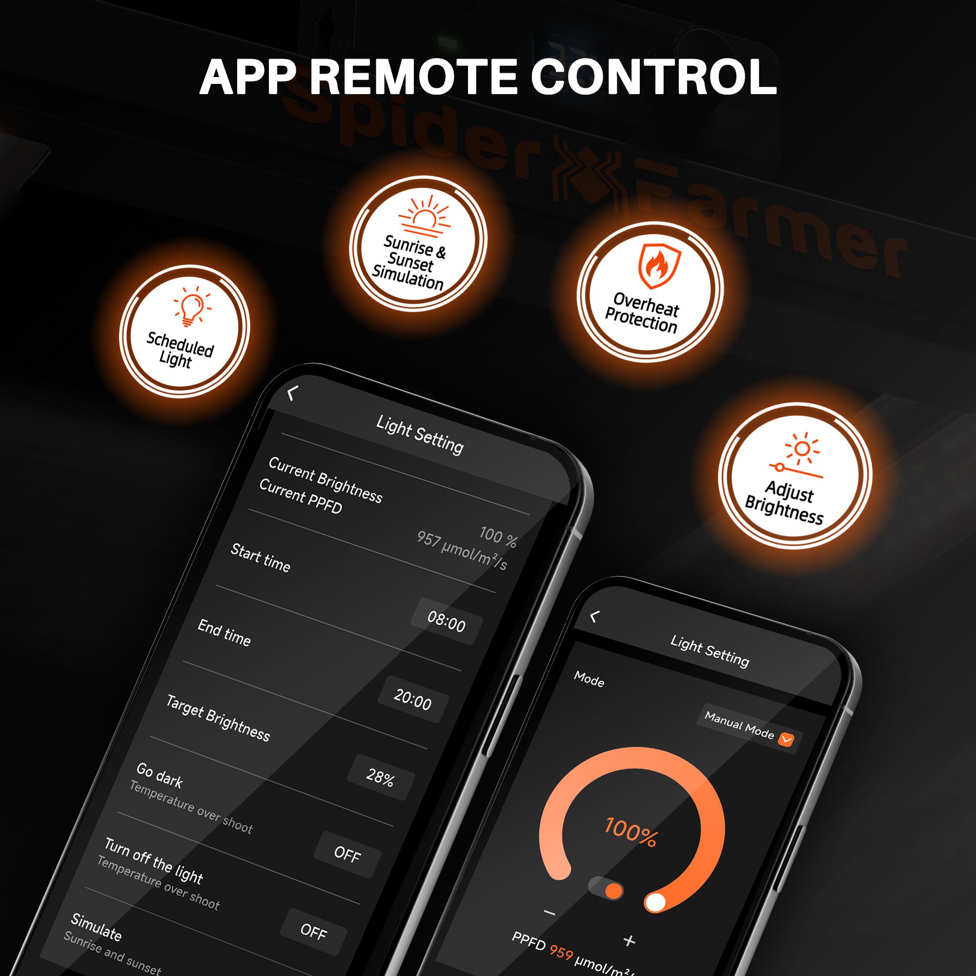 Bluetooth-Verbindungsanzeige in der Spider Farmer App für die SE1500.