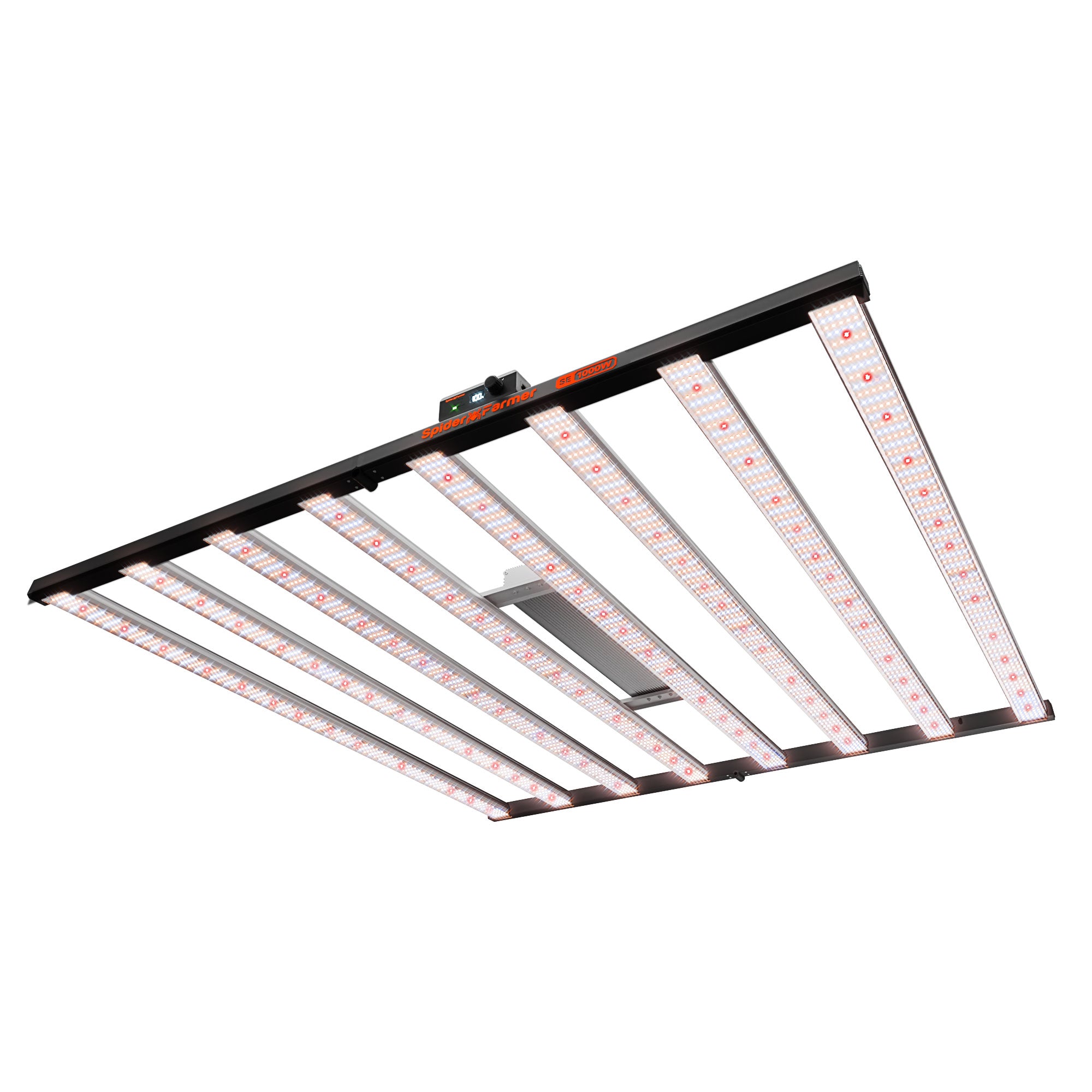 Spider Farmer SE1000W LED Grow Light in der Draufsicht mit 8 LED-Bars.