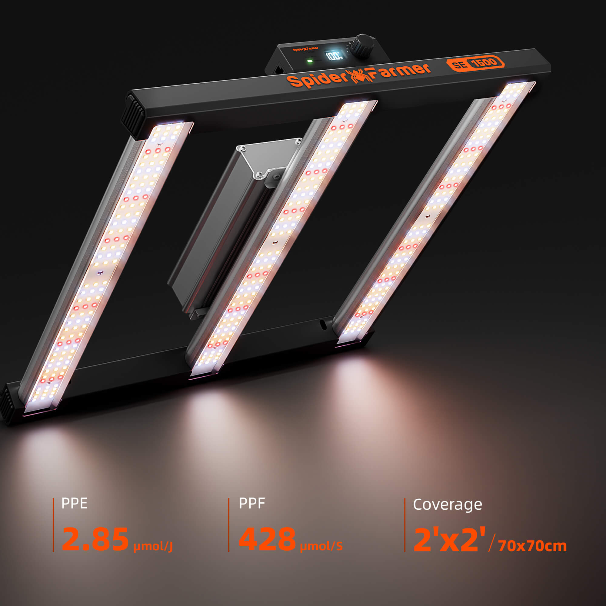 Unterseite der SE1500 mit der gleichmäßigen Bar-Anordnung.